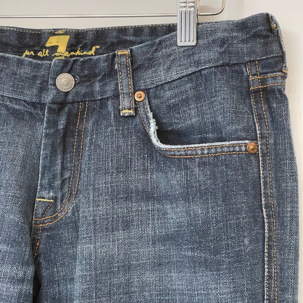 7 For All Mankind Womens 30 A Pocket Bootcut Flare Denim Jeans Low Rise USA Made - Picture 9 of 16
